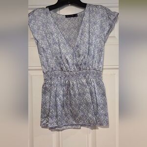 The Limited Purple and White Patterned Top